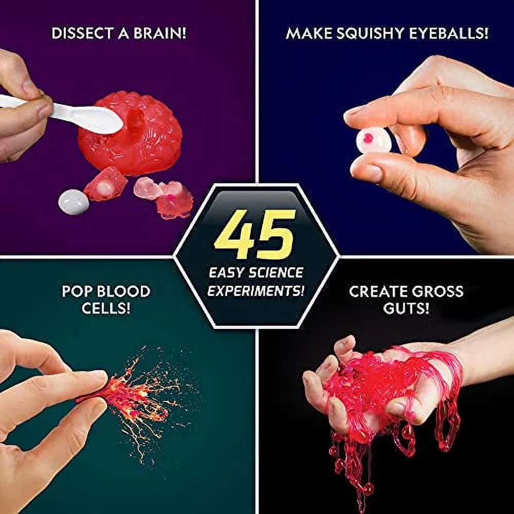NATIONAL GEOGRAPHIC Gross Science Lab - 15 Gross Science Experiments for Kids, Dissect a Brain, Burst Blood Cells, and More, Great STEM Science Kit for Kids Who Love Gross Science Experiments