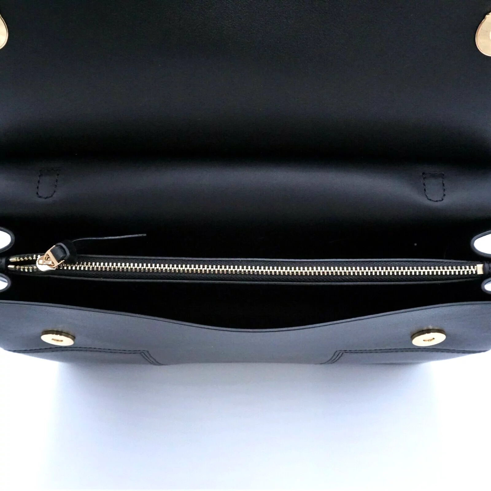 Tory Burch 66285 Black Leather With Gold Hardware Women's T Satchel Bag