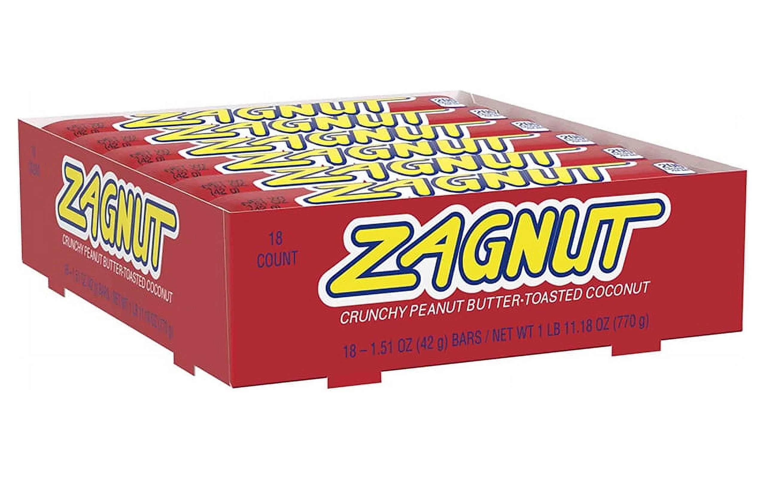 ZAGNUT Candy Bar, 1.51 oz, 18 Count