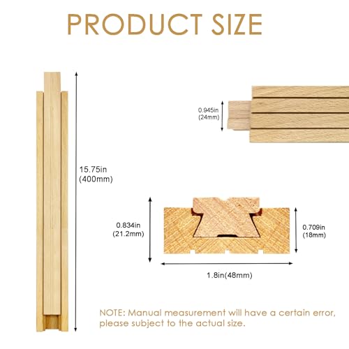 Wood Drawer Slides Classic Guide Undermount Center Mount Track 15.7 Inchs, Wooden Drawer Glides Bottom Rails Replacement Kit (L001-16In)