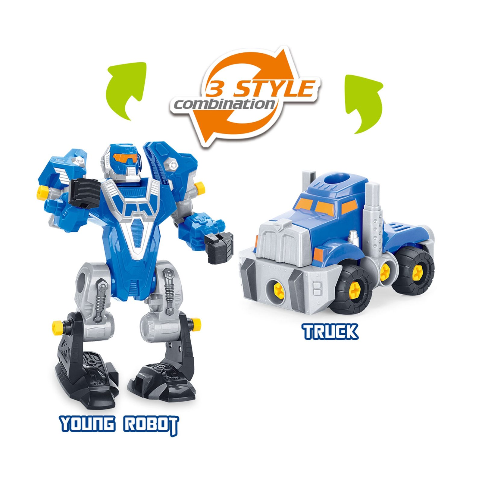 3 in 1 Take Apart Robot Truck Toy Playset, Includes Screwdriver and Drill, Construction Transform Robot and Truck Toyset for Kids