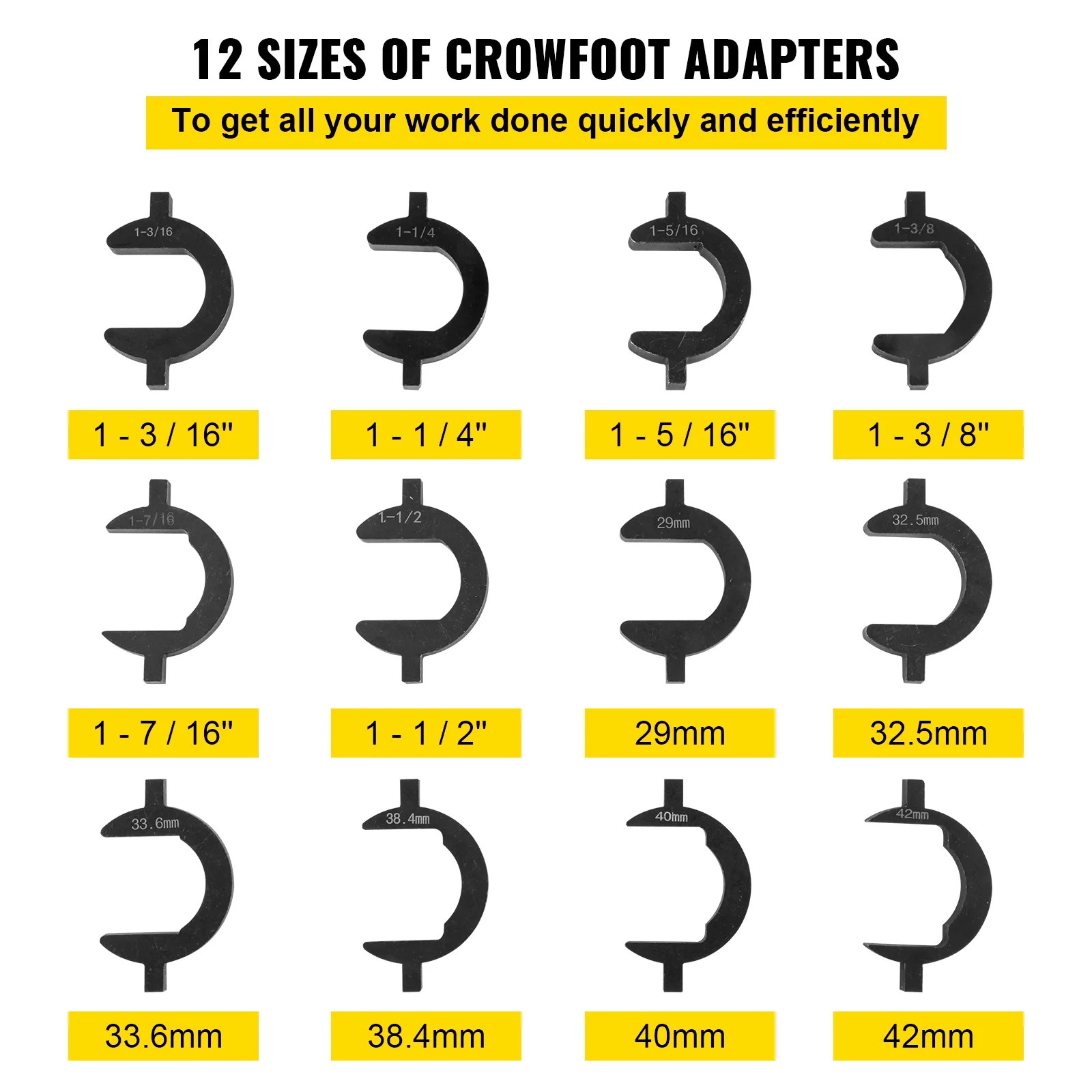 BENTISM Inner Tie Rod Tool Kit, 13 Pcs Tie Rod Removal Tool, 13 Pcs Crowfoot Adapters Master Inner Tie Rod Tool Set, 1/2 Inch Drive Tube Tie Rods Tool, Heavy-Duty Steel Inner Tie Rod Removal Tool