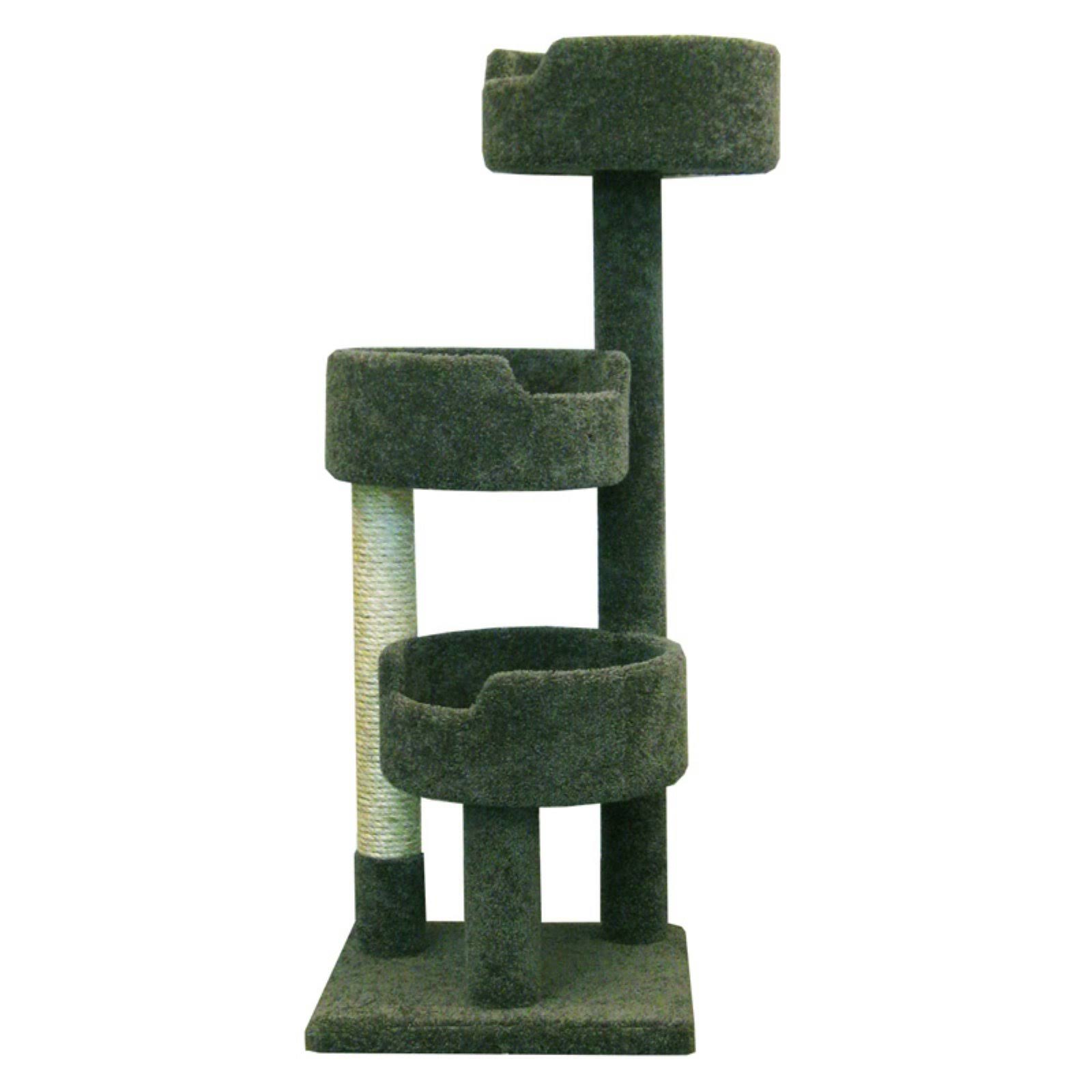 New Cat Condos Deluxe Kitty Pad 52 in. Cat Tree, Green