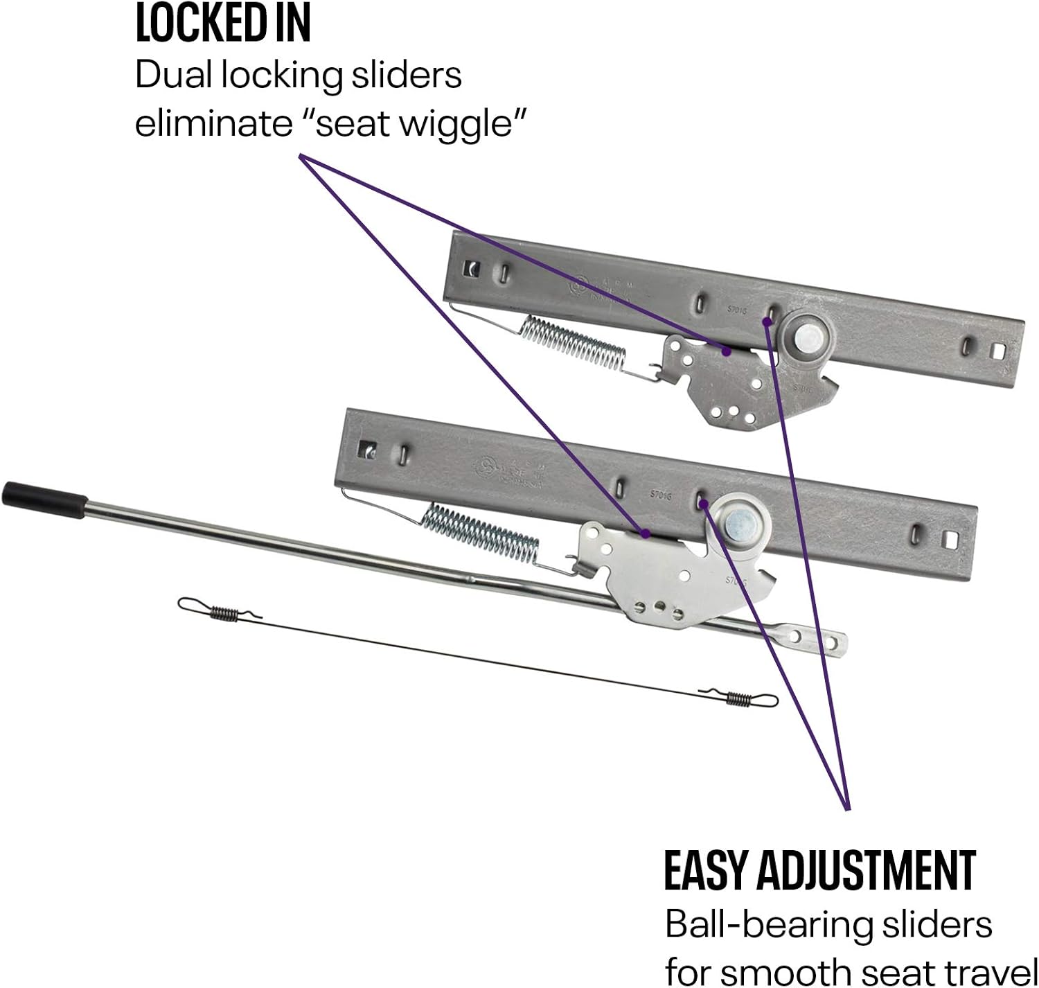 Universal Bucket Seat Slider Tracks Pack of 2