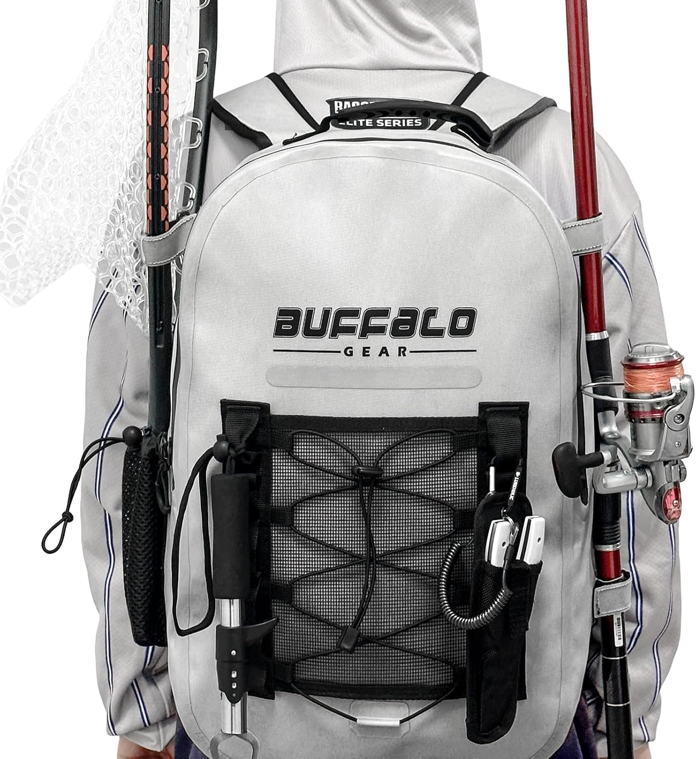 Buffalo Gear Waterproof Fishing Backpack with Rod Holder,26L Fly Fishing Backpack,Fishing Tackle Storage Backpack for Fishing