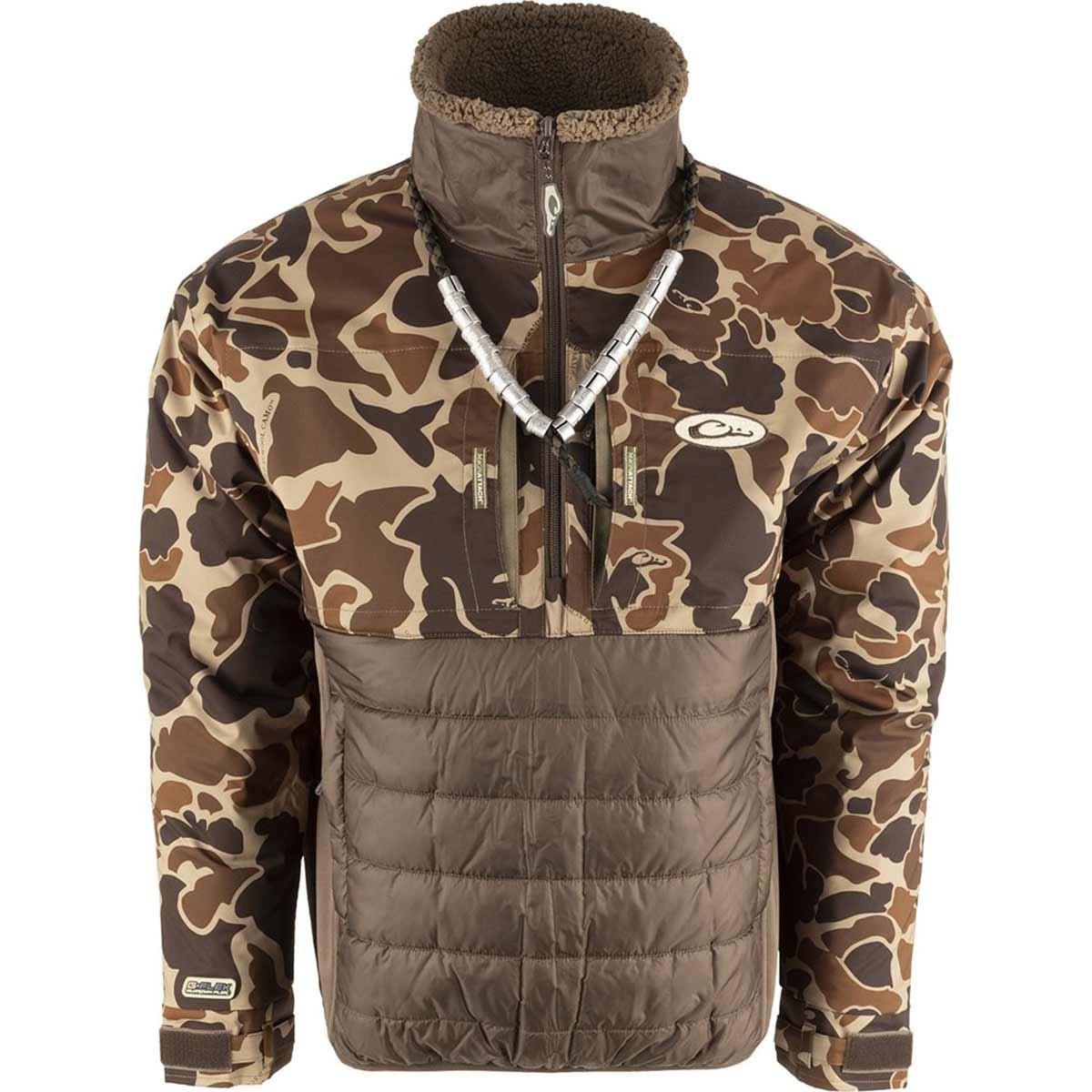 Men&s Drake Waterfowl LST Gurdian Flex Double Down Eqwader 1/4 Zip