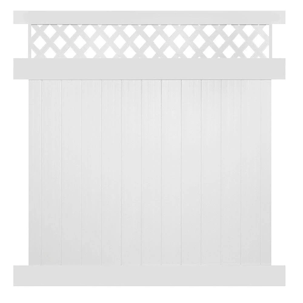 Weatherables Vinyl Privacy Fence Panel Kit 6ft. H x 8ft. W Water Resistant White