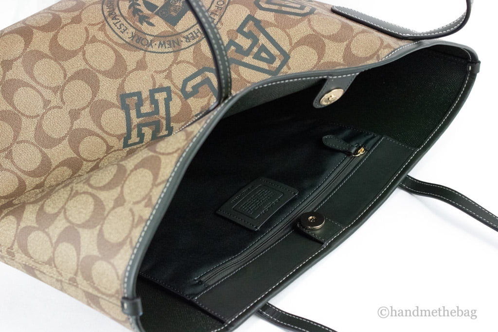Coach (CB869) Varsity Khaki Amazon Green Multi Signature Canvas City Tote Bag