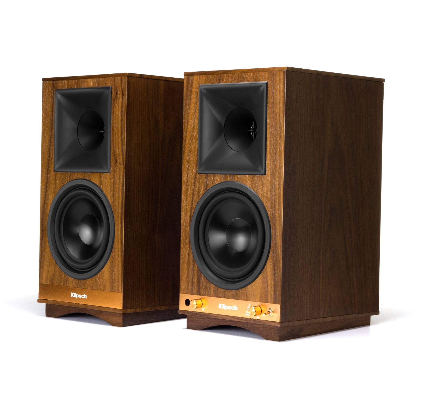 Klipsch The Sixes 2-way Table-top Heritage Wireless Series Speakers - 200W RMS - Pair - Wireless - Walnut