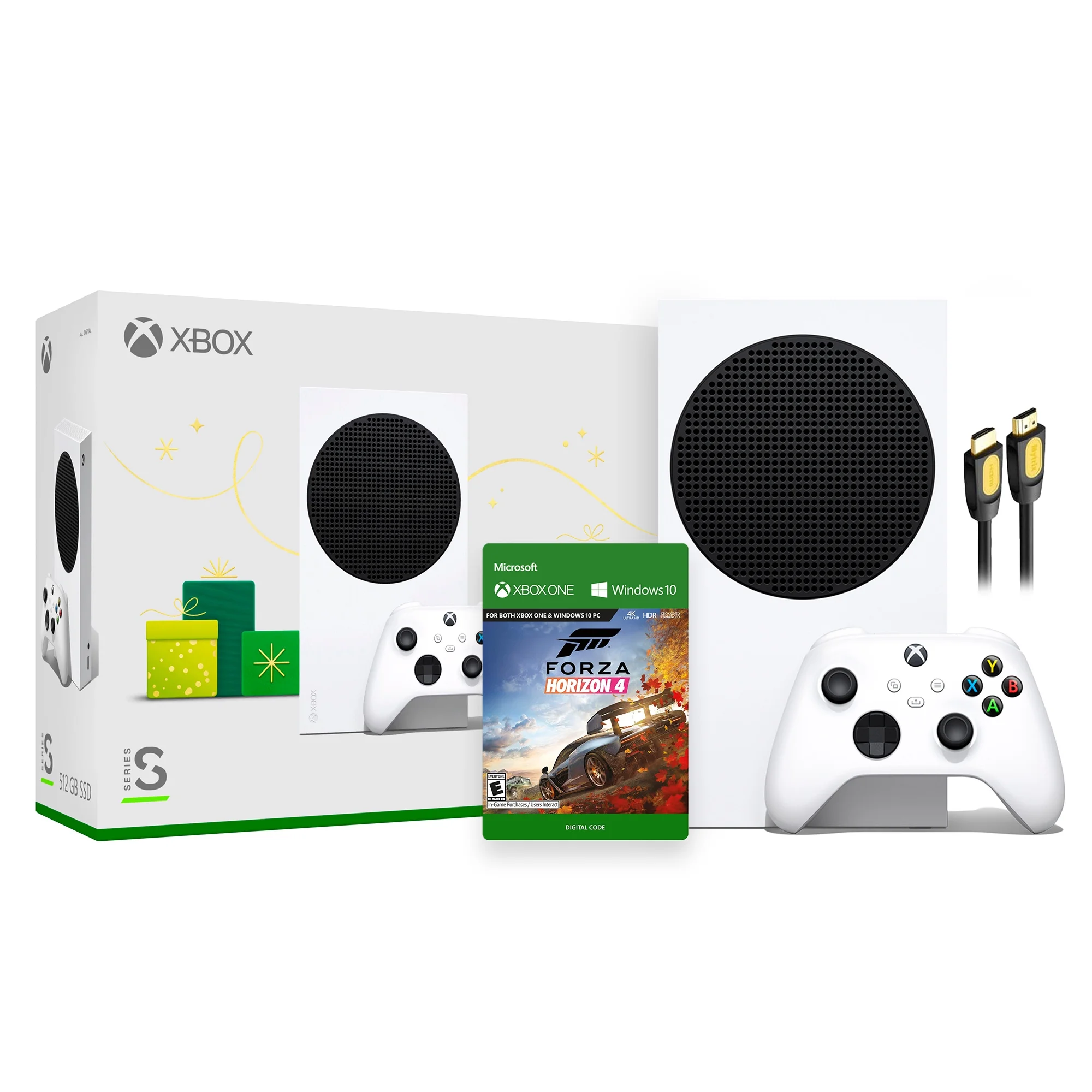 Microsoft Xbox Series S Robot White Console and Wireless Controller Bundle with Forza Horizon 4 Full Game and Mytrix High Speed HDMI