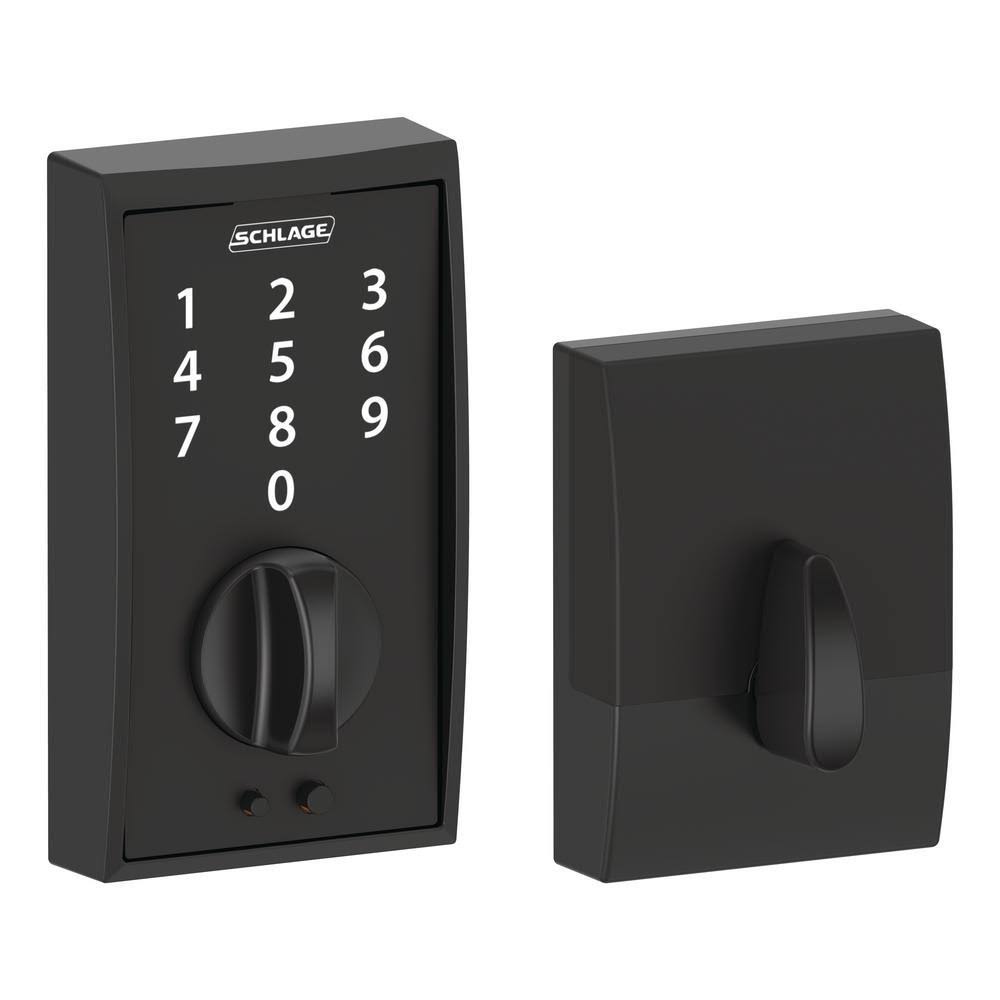 Schlage Touch Century Deadbolt. Matte Black