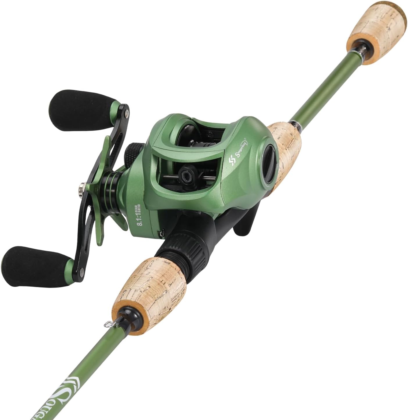 Sougayilang Fishing Rod Reel Combos, Graphite 2Pc Blanks Fishing Pole with Casting & Spinning Reel, Stainless Steel Guides