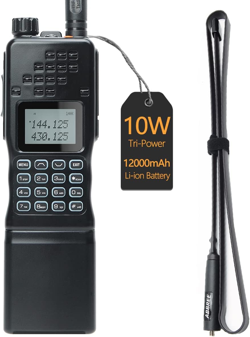 Baofeng AR-152 10W Powerful Military Grade Radio Portable Tactical Two Way Radio Long Range Walkie Talkies 12000mAh Battery with Extra Programming Cable ham Radio kit