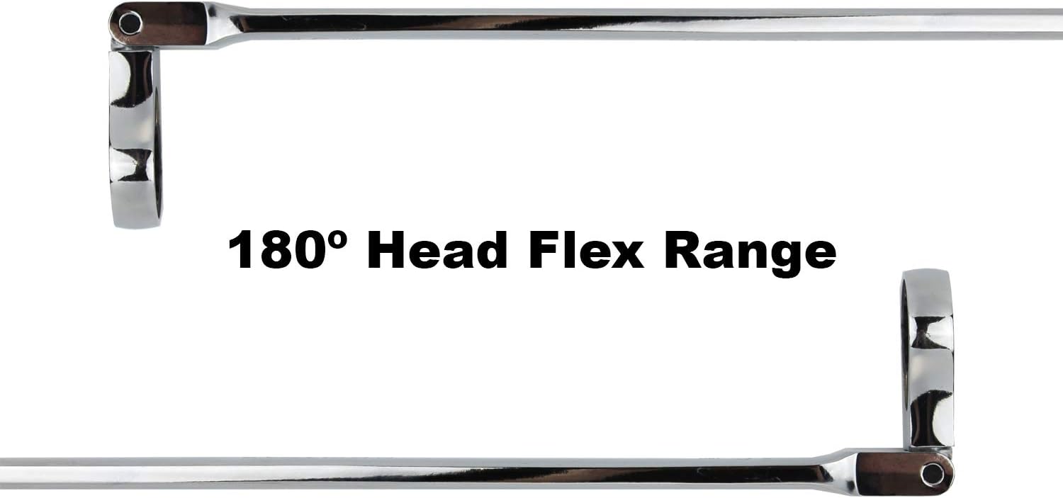 E-Z Red NR5M 5 pc Extra Long Flex Head Ratcheting Wrench Set