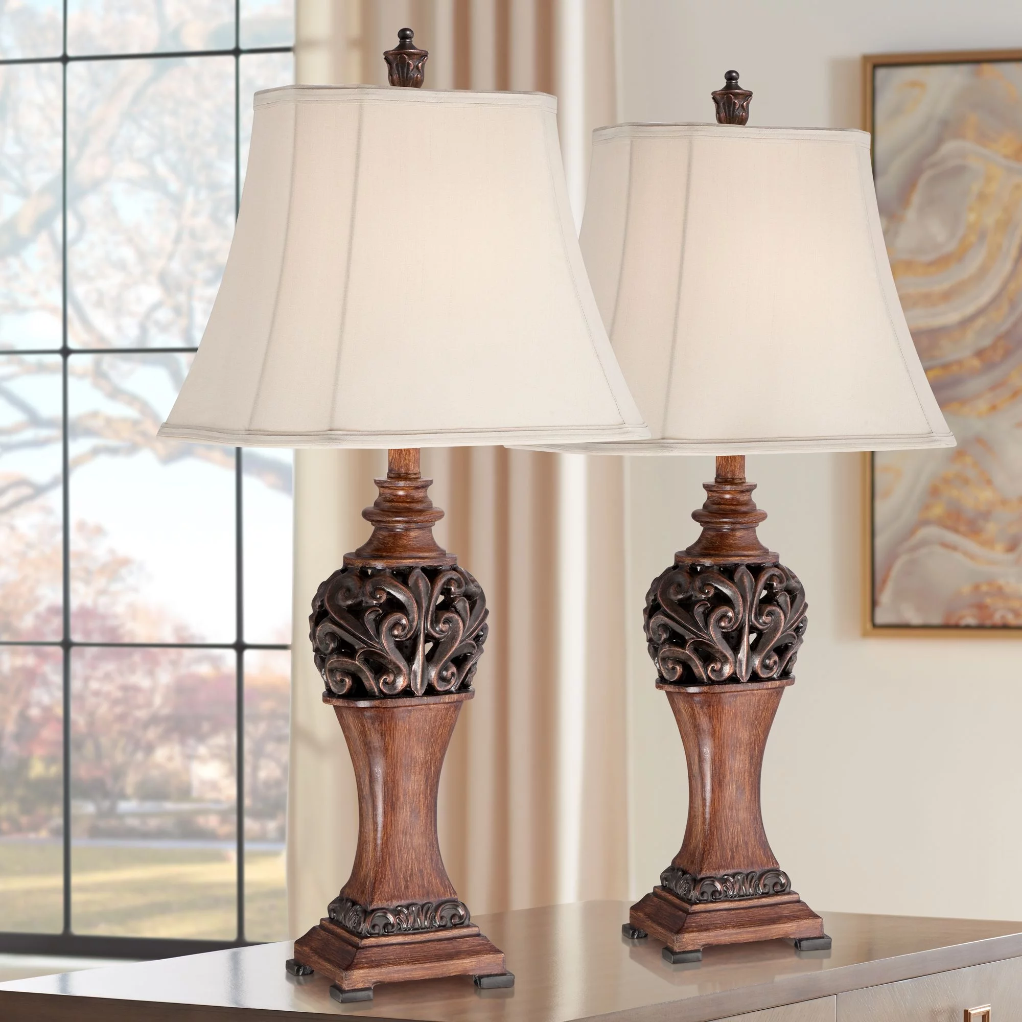 Regency Hill Exeter Traditional Table Lamps 30