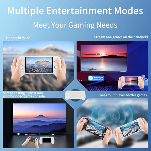 RG557 Handheld Retro Gaming Console 33 Emulators 42K+ Preloaded Games 5.48” AMOLED Display Android 14 8K TV Output Portable Video Game Console for Kids & Adults (White 512G)