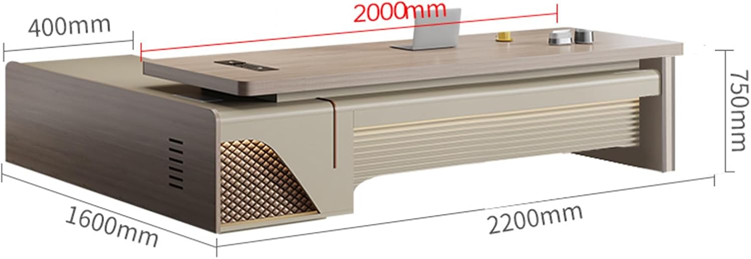 Large Executive Desk Computer Desk for Home Office Computer Desk with Storage Cabinets Business Furniture Office Furniture Workstation for Home Office ()