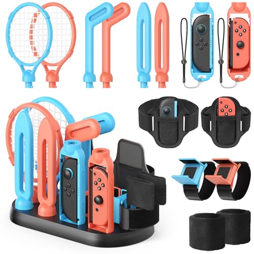 [ / ] Switch 2 Sports Accessories Bundle for Nintendo Switch 2(2025)/Switch1/OLED with Organizer Station for Joy-Con 2,MENEEA Family Party Pack for NS Sports Games