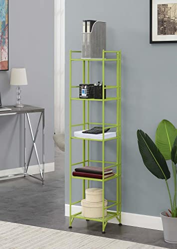 Convenience Concepts Xtra Storage Shelves - 5-Tier Folding Metal Shelving, Modern Shelves for Storage and Display in Living Room, Bathroom, Office, Kitchen, Garage, Cobalt Blue