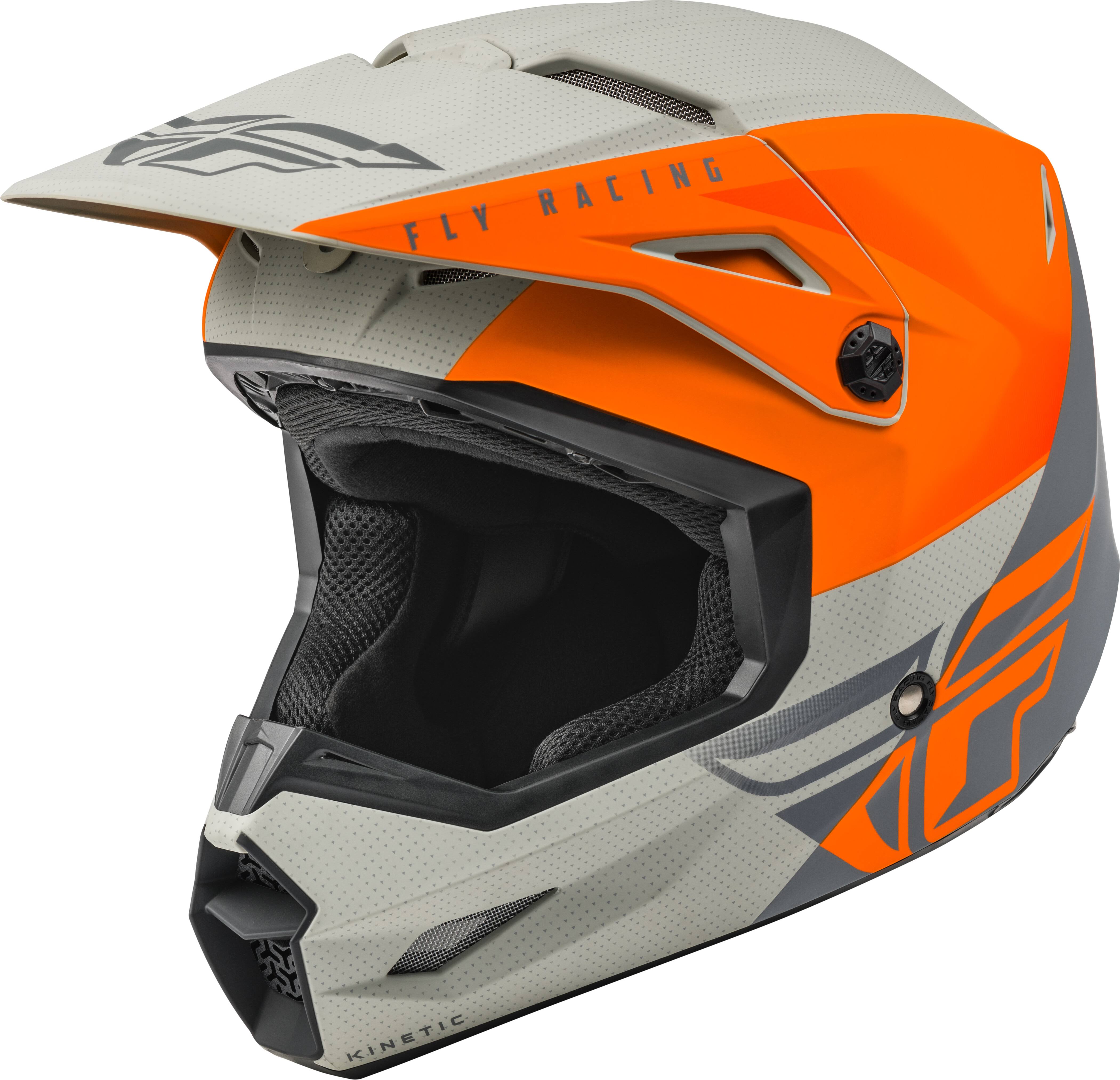 Fly Racing Kinetic Straight Edge Helmet Medium Matte Orange/Grey