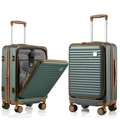 Expandable Carry On Luggage Durable Hardside Lightweight Rolling Suitcases with Spinner Wheels TSA Lock, (Black, 20-Inch)