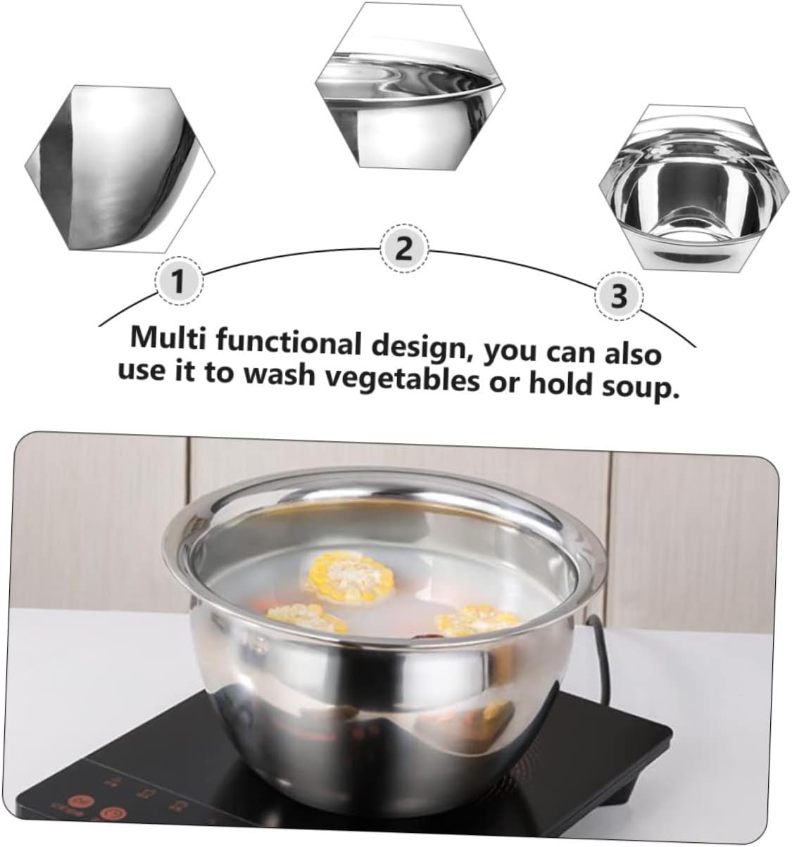 Ciieeo 1pc Stainless Steel Oil Drum Basin Bacon Drippings Container Meal Prep Bowl Oil Bowl Containers for Food Steel Salad Bowl Induction Stock Pot Cooking Pot Kitchen Bowl Multifunction