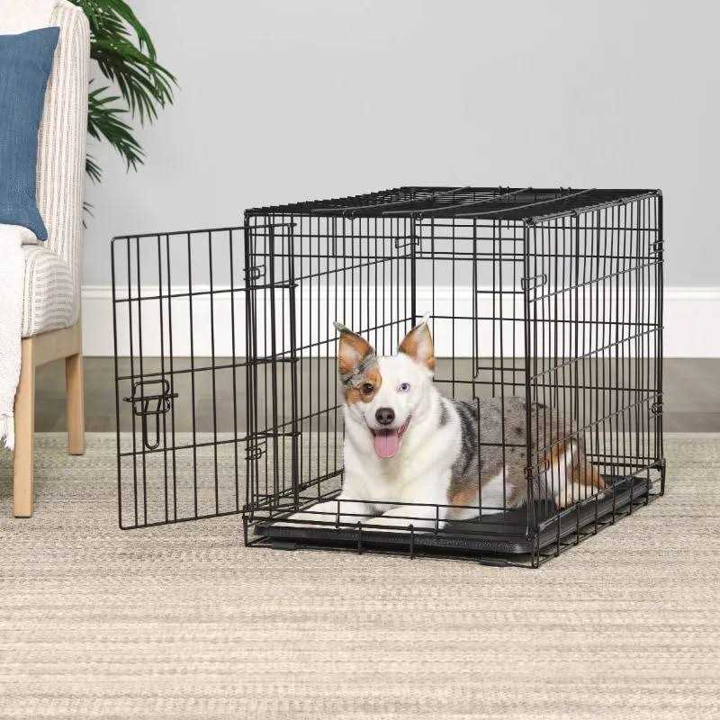 Vibrant Life Single Door Folding Metal Wire Dog Crate with Divider and Tray - Pet Supplies online store