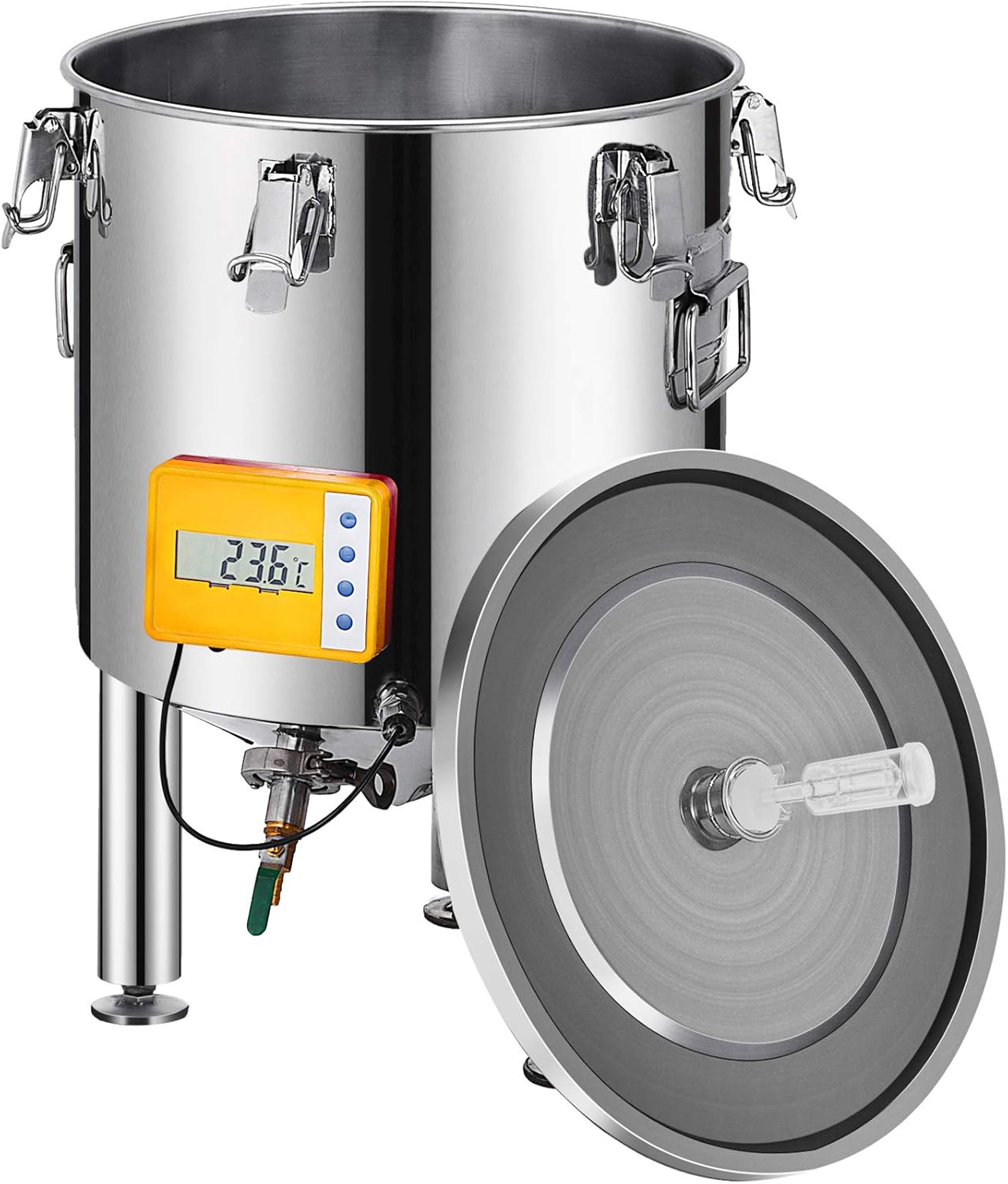 VBENLEM 14 Gallon Stainless Steel Brew Fermenter Home Brewing Brew Bucket Fermenter with conical Base Brewing Equipment
