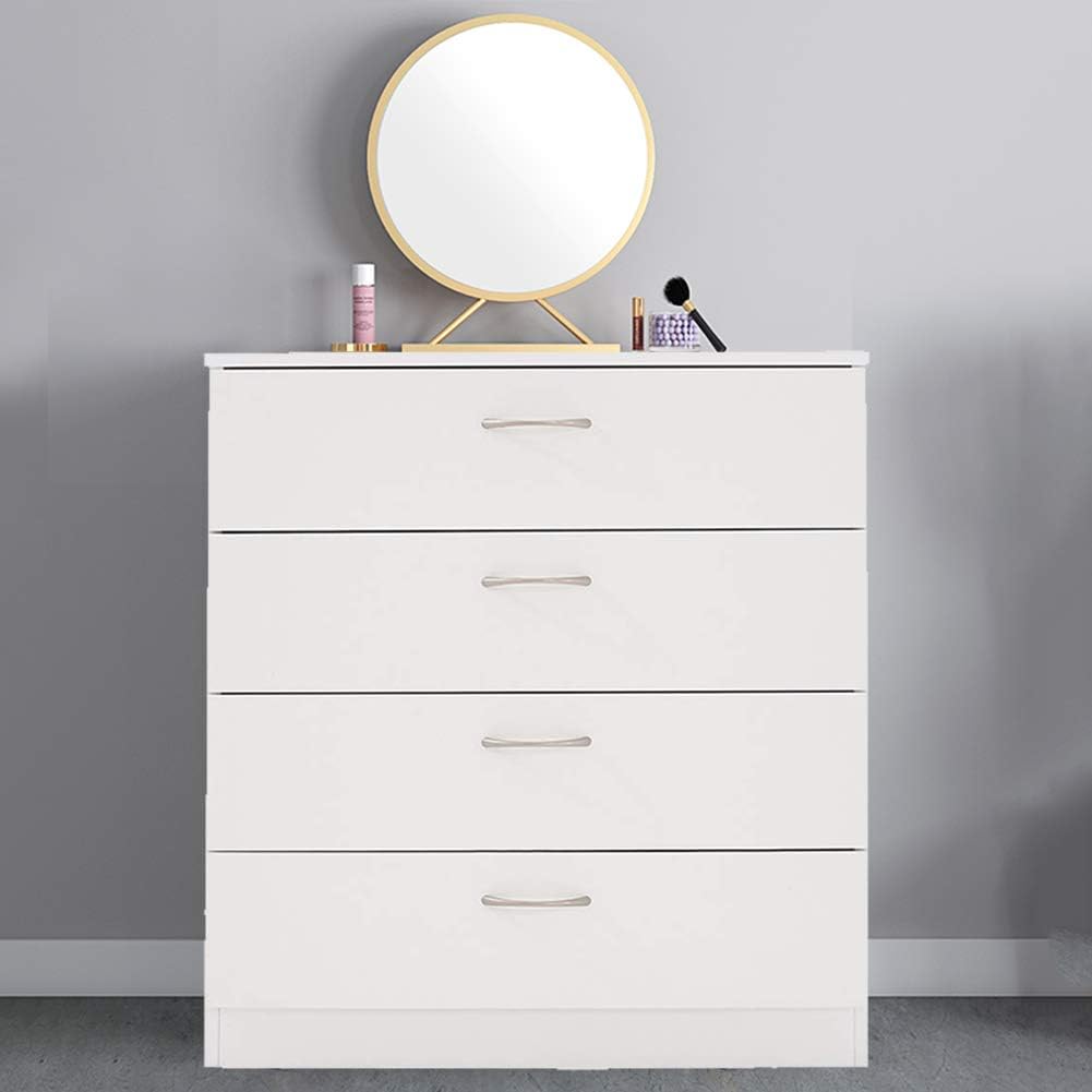 Henf 4 Drawers Dresser, White Wooden Drawers Chest Storage Cabinet for Closet, Storage Unit Drawers for Playroom,Bedroom,Living Room,Kid’s Room