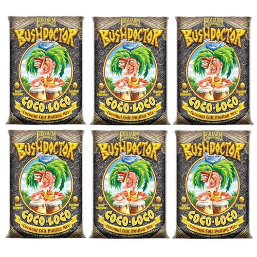 FoxFarm Bush Doctor Coco Loco Potting Mix, 2cu ft - Extends Your Watering Schedule, Triple-Washed to Reduce Salt Content - Perfect for Cultivating Healthy Plants