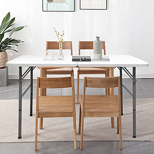 Plastic Folding Table, 5 FT Folding Table, Plastic Portable Tables for Dining Parties Card Picnic Camping, Granite White