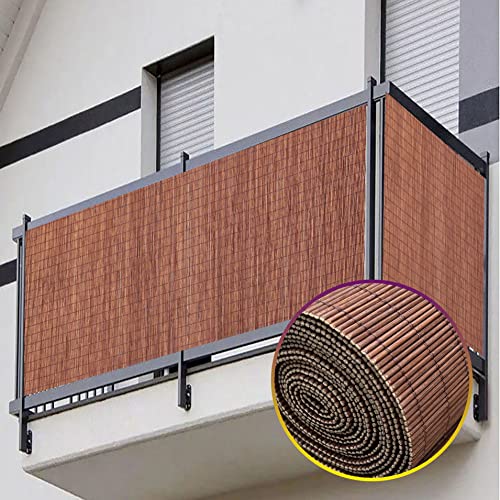 Apartment Balcony Privacy Screen Wood Fence Outdoor Wallworks Design Bamboo Wall Panel for Living Room Decorative Ceiling 1.5M 2M 3M Long (Size : 70cmx800cm(2.3ftx26.2ft))