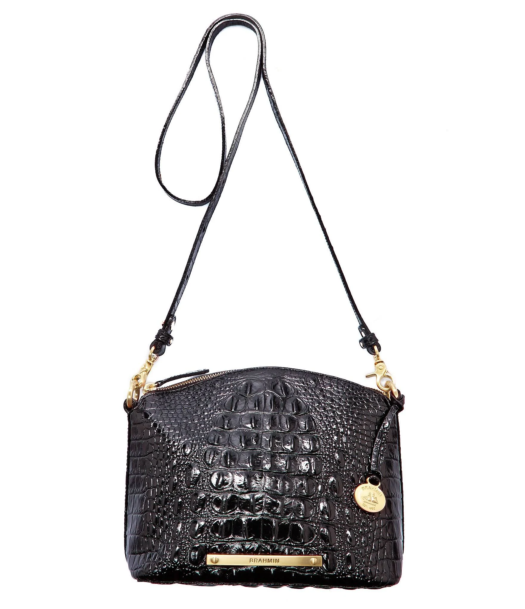 Brahmin Leather Mini Duxbury Crossbody Embossed Pecan Melbourne,brown Nwt