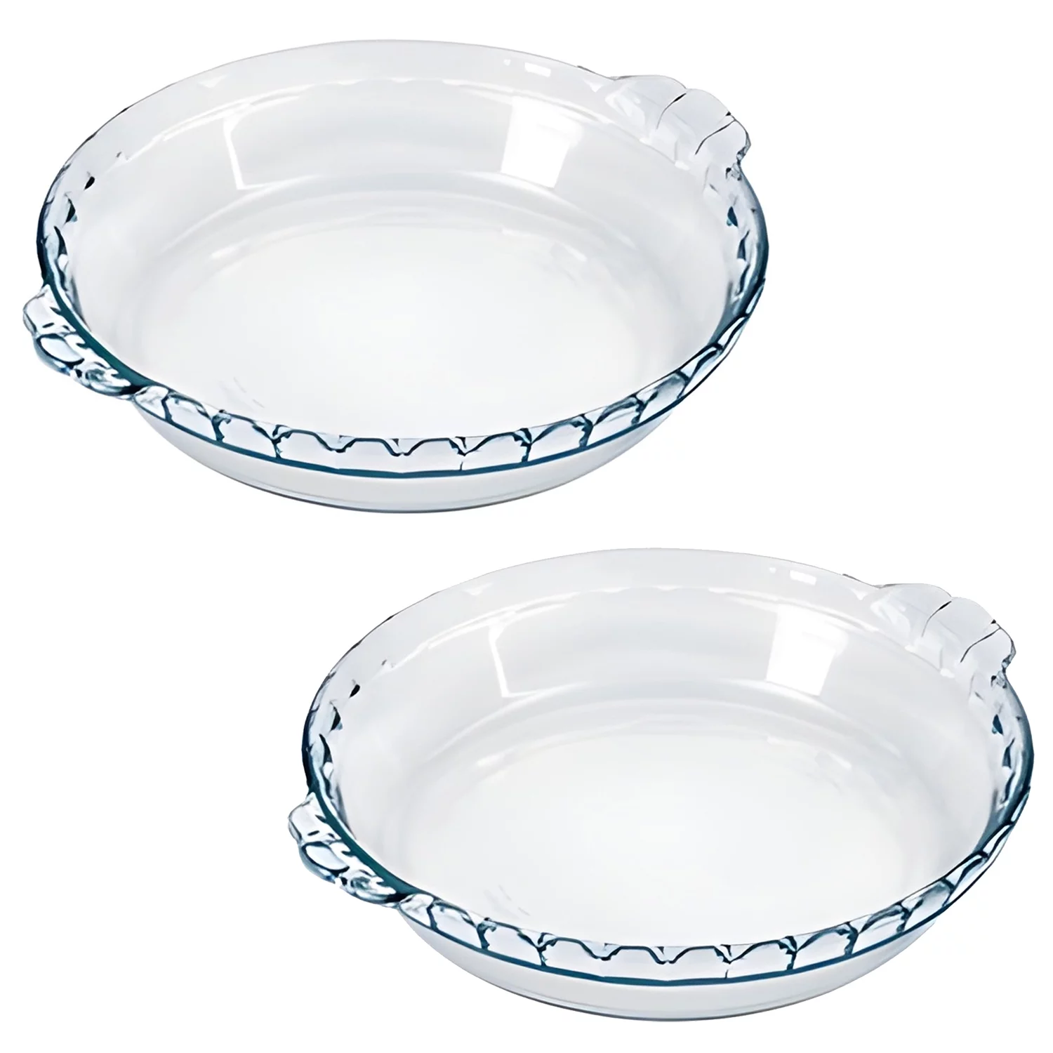 Marinex - Set of 2 Fluted Glass Pie Plates, 9