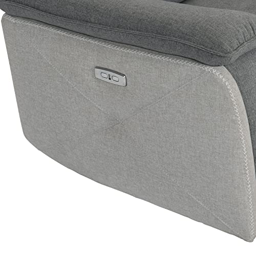 Lexicon Raelynn Power Double Reclining Loveseat, Light Gray/Dark Gray