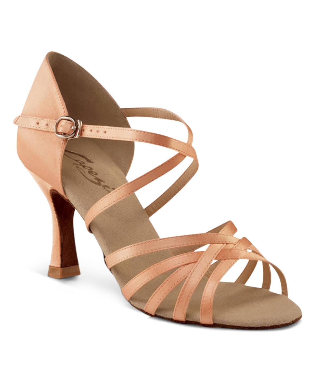 Capezio Social Dance - Rosa 2.5x22 Heel, Camel Satin