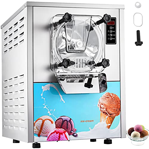 VEVOR Commercial Ice Cream Machine 1400W 20/5.3 Gph Hard Serve Ice Cream Maker with LED Display Screen Auto Shut-Off Timer One Flavors Perfect for Restaurants Snack bar Supermarkets