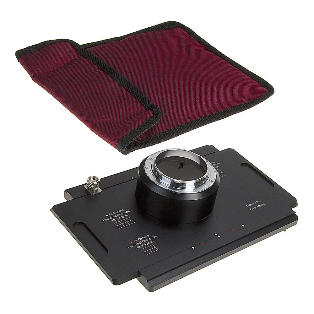 Fotodiox Pro Lens Mount Adapter - Sony Alpha E-Mount Mirrorless Camera to Large Format 4x5 View Cameras with a Graflok Rear Standard - Shift / Stitch Adapter