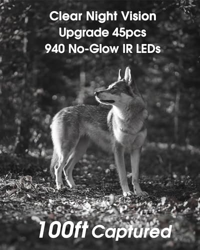 KJK Trail Camera,WiFi Trail Cam 4K 64MP Game Camera 64GB Memory Card 8 Batteries with Night Vision, IP67 Waterproof, 0.05s Trigger Speed and130°Wide-Angle 45pcs Infrared LEDs for Wildlife Monitoring