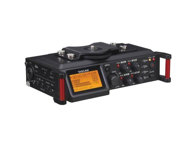 Tascam DR-70D 4-Channel Audio Recording Device for DSLR and Video Cameras + 32GB Memory Card + Studio Headphones + XLR Microphon