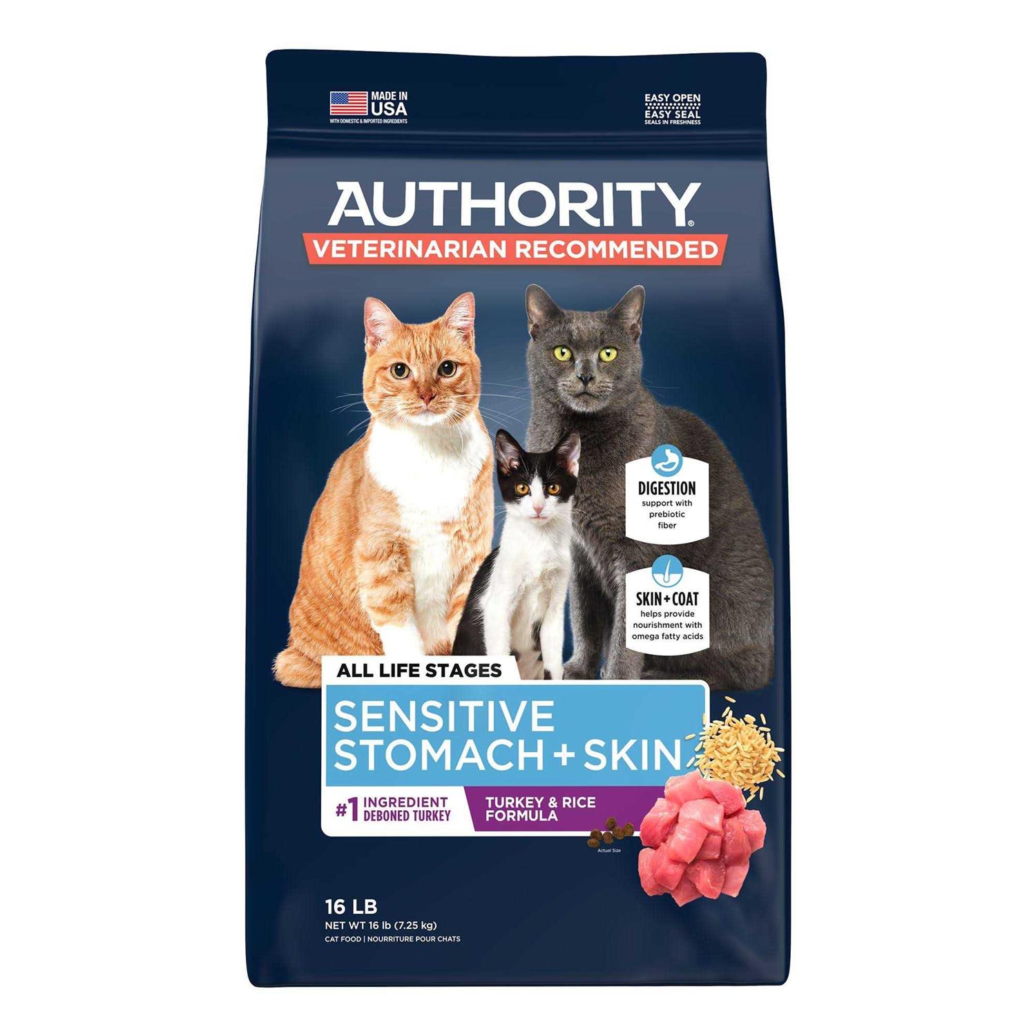 Authority Sensitive Stomach and Skin Cat Dry Food - Pet Supplies online store