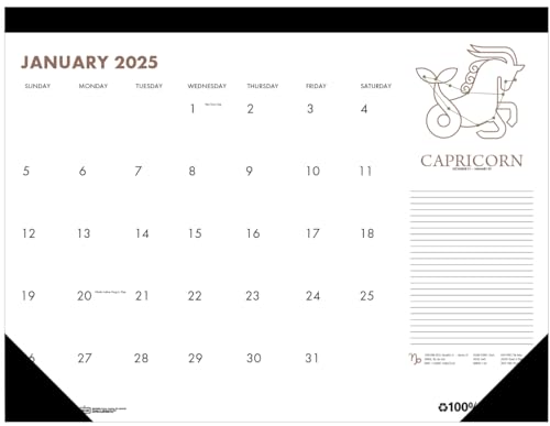 House of Doolittle 2025 Monthly Desk Pad Calendar, Zodiac, 18.5 x 13 Inches, January - December (HOD1676-25)