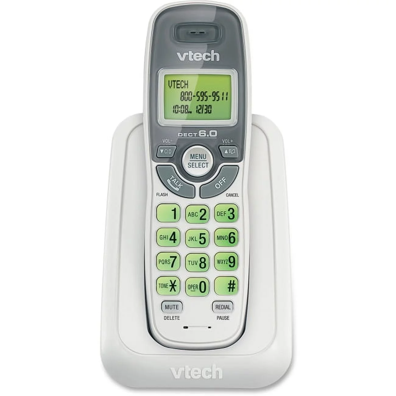 VTech CS6114 DECT 6.0 Cordless Phone with Caller ID/Call Waiting, White with 1 Handset - Cordless - 1 x Phone Line - Backlight