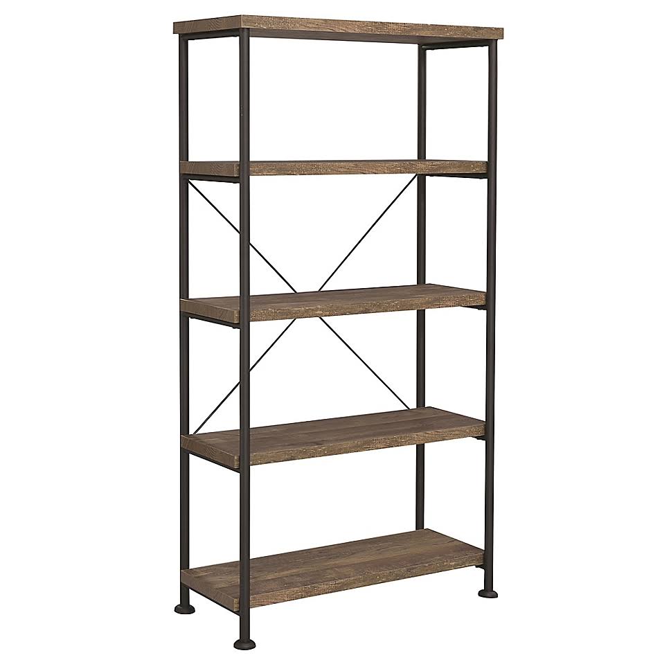 Bailey 4-Tier Bookcase in Rustic Oak
