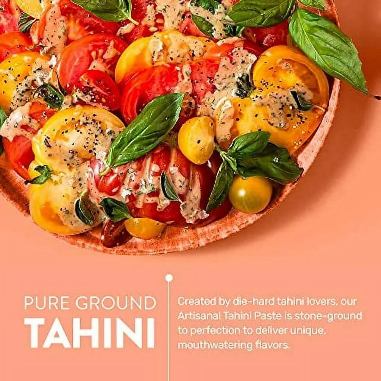 Artisanal Tahini Paste, Pure Ground Sesame Paste Tahini for Hummus, Vegan Dressings and Sauces, Plant-Based, Gluten-Free, Non-GMO, Kosher Condiment, 13.4 oz (380 g), Pack of 8 - SoCo