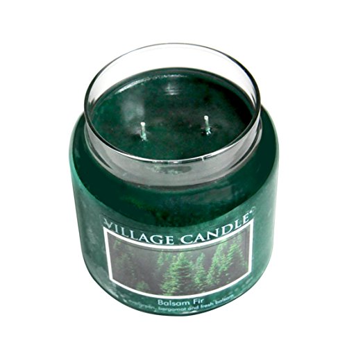 Village Candle Mulled Cider Large Glass Apothecary Jar Scented Candle, 21.25 oz, Red