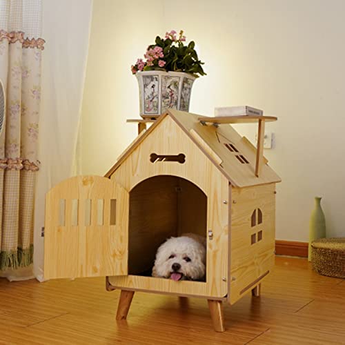 Wooden Cat House, Dog Kennel, Cozy Cat Condo, Weatherproof Outdoor Cat Enclosures, Pet Play and Habitat, Indoor Decorative Furniture Cat Cage, Feral Stray Cat Shelter (Size : 80x55x74CM)