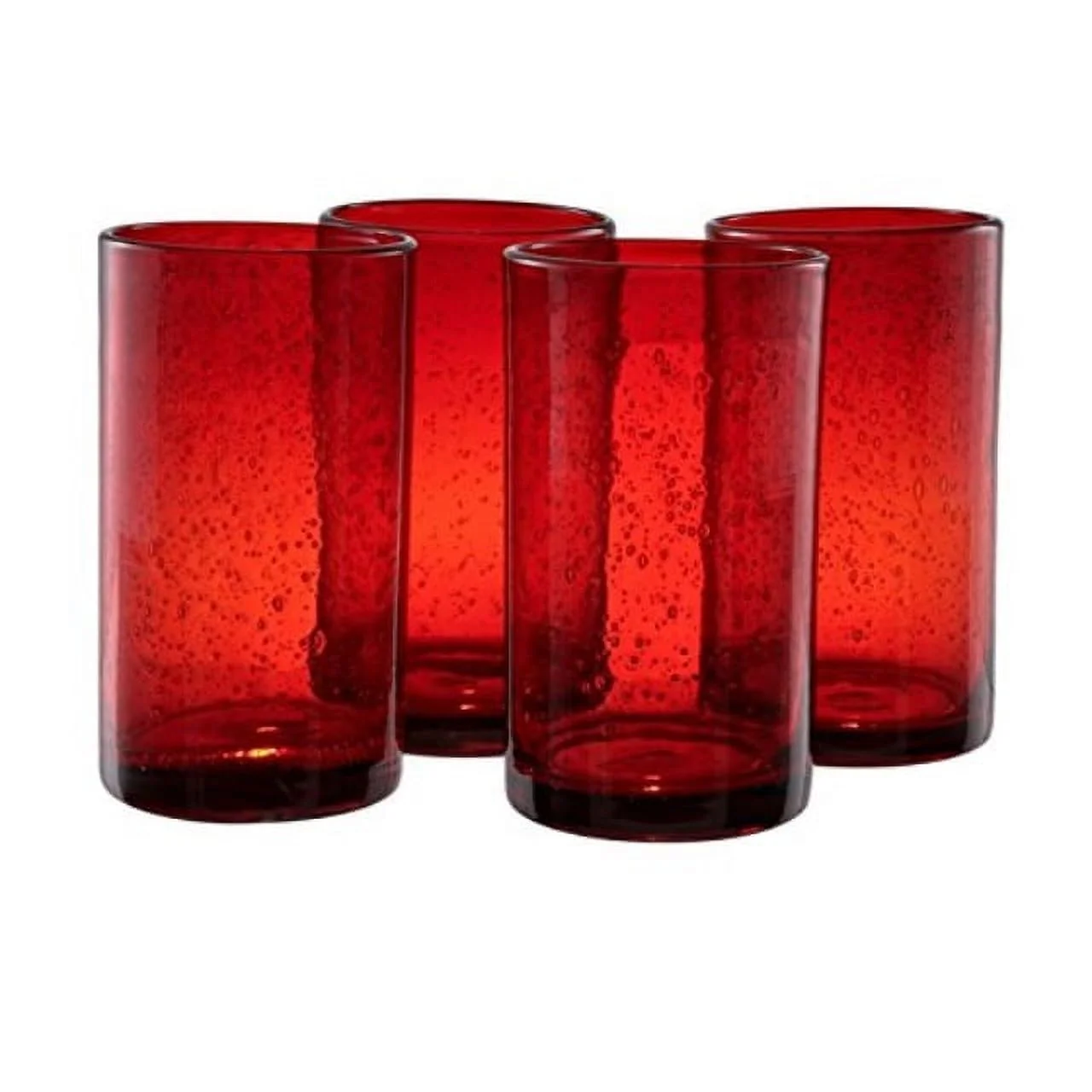 artland 50607b iris hiball glass, set of 4, 17 oz, ruby