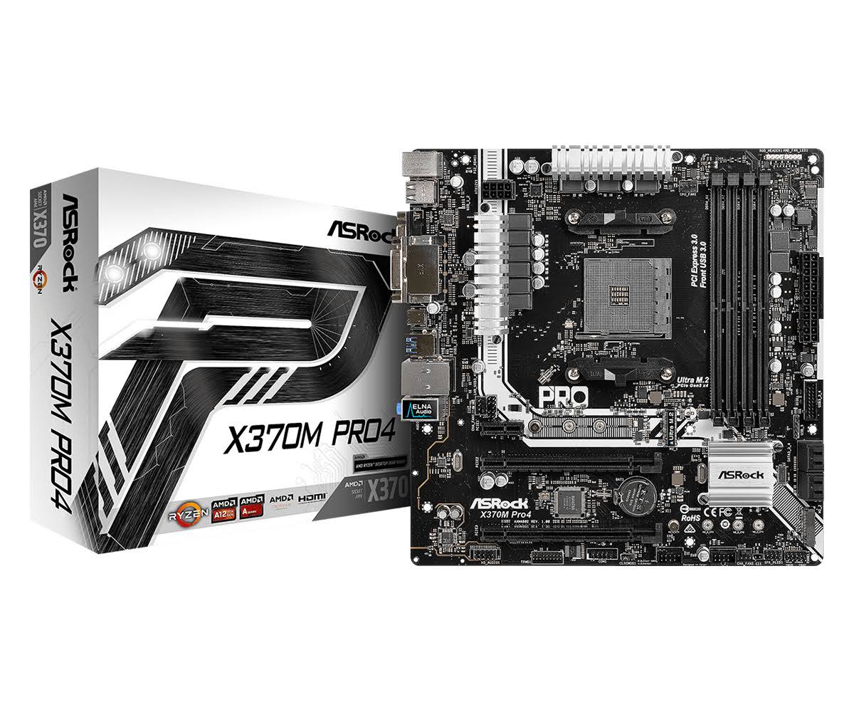 ASRock X370m Pro4 AM4 AMD Promontory X370 SATA 6Gb/s USB 3.1 HDMI Micro ATX AMD Motherboard