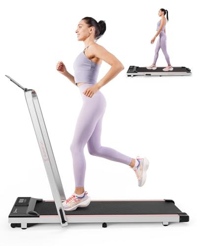 SupeRun 3 in 1 Walking Pad Treadmill- 3.0HP Folding Treadmills for Home Easy to Store, 300LBs Capacity Under Desk Treadmill Free Installation and Low Noise for Office Work